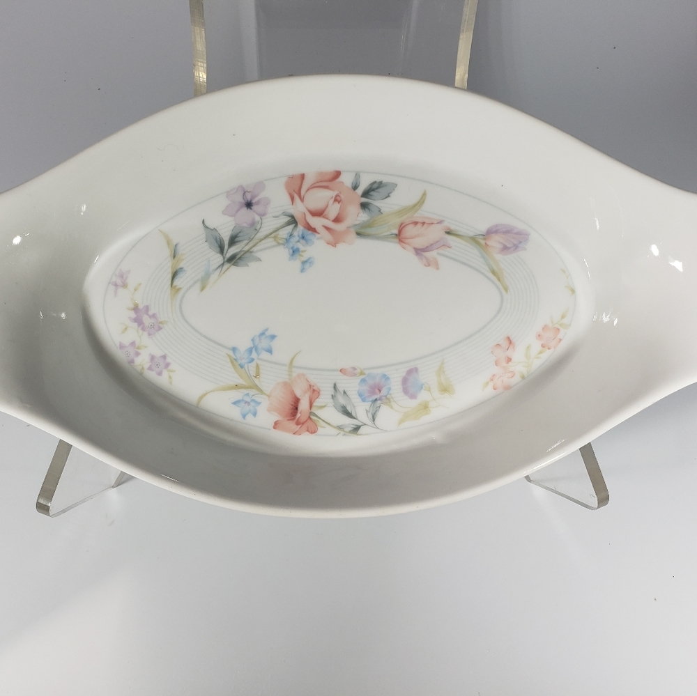 American Limoges Flowers Casserole Baking Dish